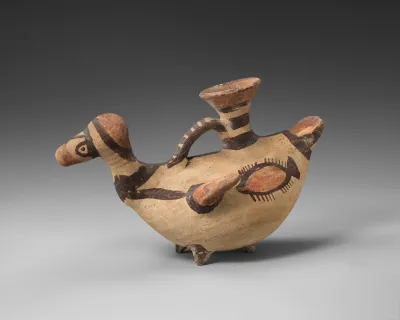 Terracotta bird-shaped vase