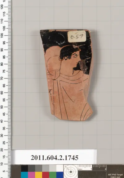 Terracotta rim fragment of a skyphos (deep drinking cup)