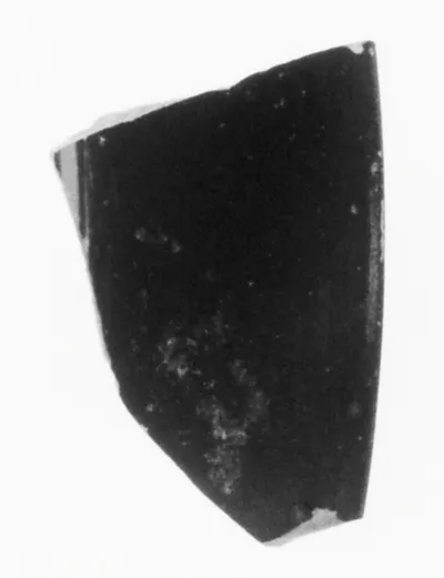 Fragment of an Attic Red-Figure Vase in the form of a Satyr holding a Keras