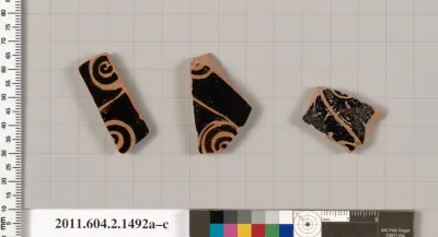 Terracotta fragments of skyphoi (deep drinking cups)