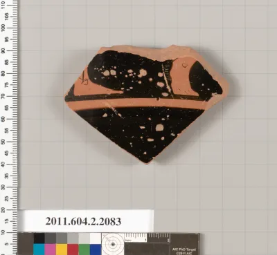 Terracotta fragment of a pot; glazed on the inside