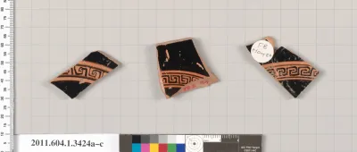 Terracotta fragments of kylikes (drinking cups)