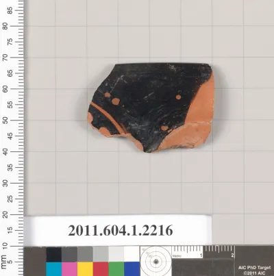 Terracotta rim fragment of a kylix (drinking cup)