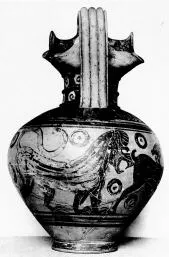 OINOCHOE (ETRUSCAN, BLACK-FIGURE)