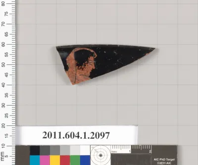 Terracotta rim fragment of a kylix (drinking cup)