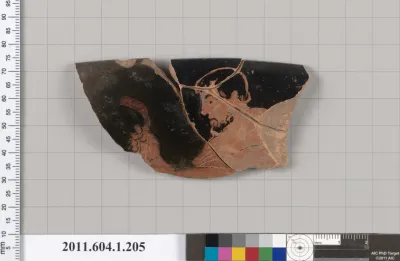 Terracotta rim fragment of a kylix (drinking cup)