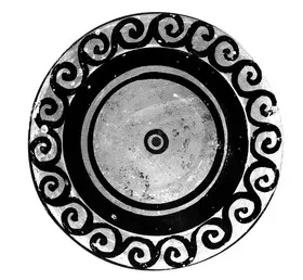 PLATE, STEMMED (ETRUSCAN, BLACK-FIGURE)