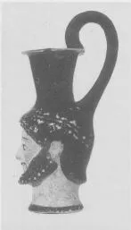 FIGURE VASE, OINOCHOE (ATHENIAN, RED-FIGURE)