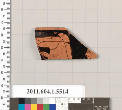 Terracotta rim fragment of a kylix (drinking cup)