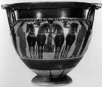 KRATER, COLUMN (ATHENIAN, BLACK-FIGURE)