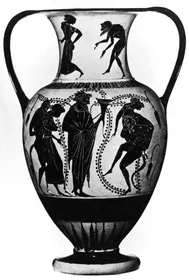 AMPHORA, NECK (ATHENIAN, BLACK-FIGURE)