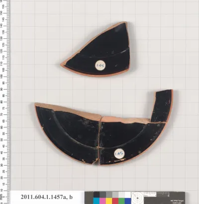 Terracotta fragments of a kylix (drinking cup)