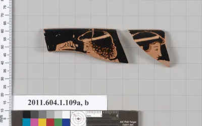 Terracotta rim fragments of a kylix (drinking cup)