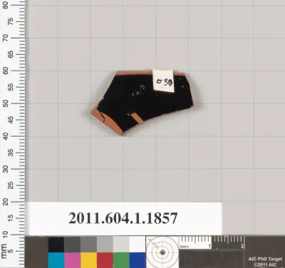 Terracotta rim fragment of a kylix (drinking cup)