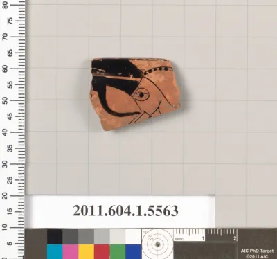 Terracotta rim fragment of a kylix (drinking cup)