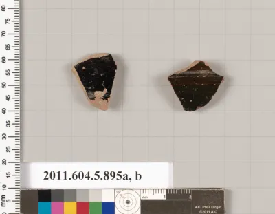 Terracotta fragments of kylikes (drinking cups)