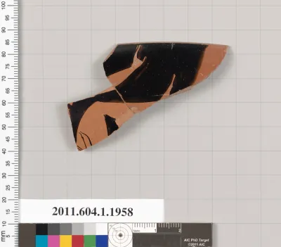 Terracotta rim fragment of a kylix (drinking cup)