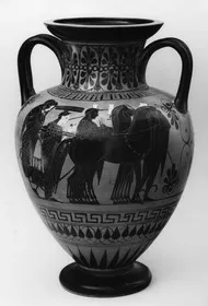 AMPHORA, NECK (ATHENIAN, BLACK-FIGURE)