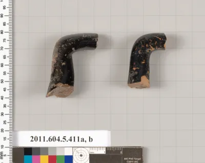 Terracotta fragments of kylikes (drinking cups)