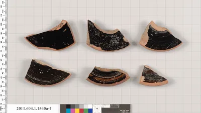 Terracotta fragments of kylikes (drinking cups)