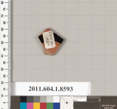 Terracotta fragment of a stemless kylix (drinking cup)