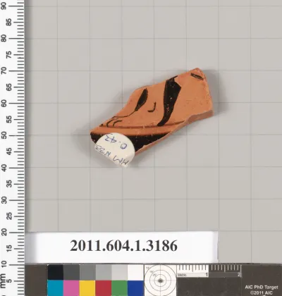 Terracotta fragment of a kylix (drinking cup)