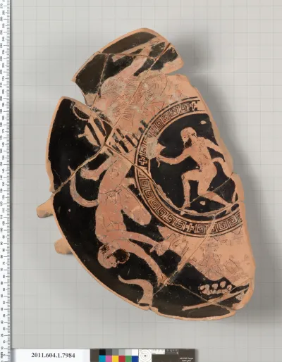 Terracotta fragment of a kylix (drinking cup)