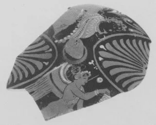 LEKANIS LID, FRAGMENT (SOUTH ITALIAN, APULIAN, RED-FIGURE)