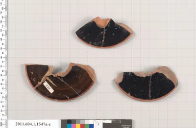 Terracotta fragments of kylikes (drinking cups)