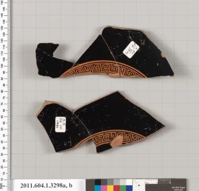 Terracotta fragments of a kylix (drinking cup)