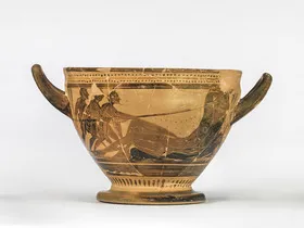 SKYPHOS (BOEOTIAN (?), BLACK-FIGURE)