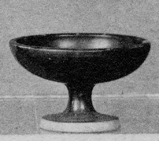 PLATE, STEMMED (ATHENIAN, BLACK GLAZE)