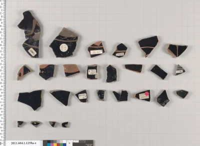 Terracotta fragments of kylikes (drinking cups)