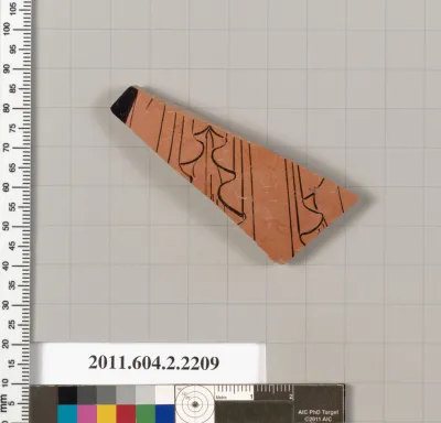 Terracotta fragment of a pot; unglazed on the inside