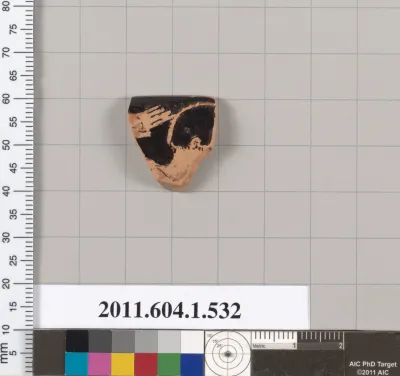 Terracotta rim fragment of a kylix (drinking cup)