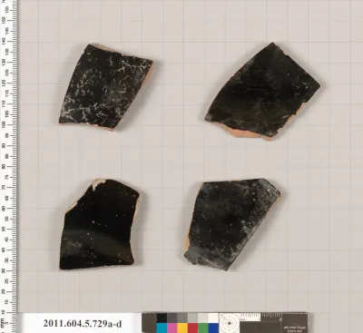 Terracotta fragments of kylikes (drinking cups)