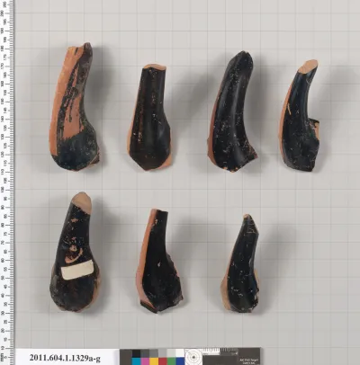 Terracotta fragments of kylikes (drinking cups)