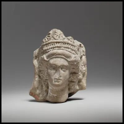 Terracotta head of a goddess