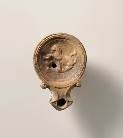 Terracotta oil lamp