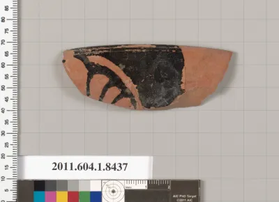 Terracotta rim fragment of a kylix (drinking cup)