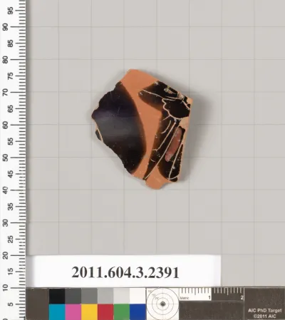 Terracotta fragment of a kylix: eye-cup (drinking cup)