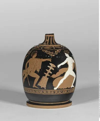 Attisch rotfigurige Bauchlekythos (Aryballos)
