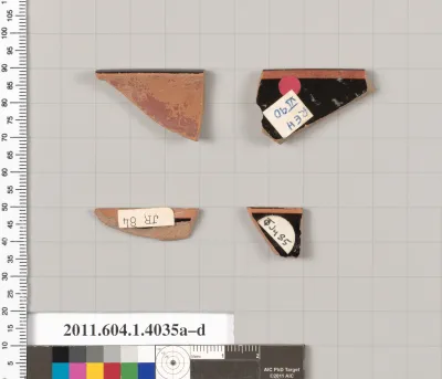 Terracotta rim fragments of kylikes (drinking cups)