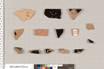 Terracotta fragments of kylikes (drinking cups)