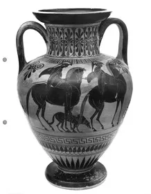 AMPHORA, NECK (ATHENIAN, BLACK-FIGURE)