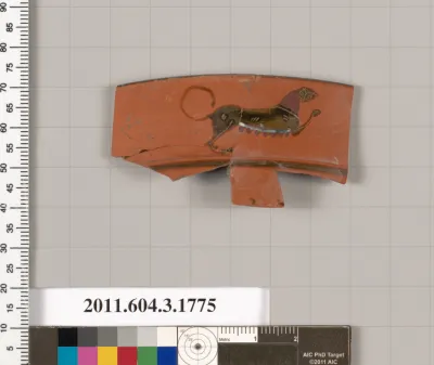 Terracotta rim fragment of a kylix: Lip cup (drinking cup)