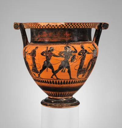 Terracotta column-krater (bowl for mixing wine and water)