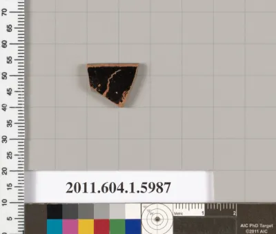 Terracotta rim fragment of a kylix (drinking cup)