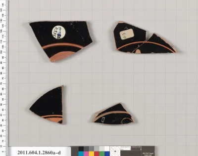 Terracotta fragments of kylikes (drinking cups)