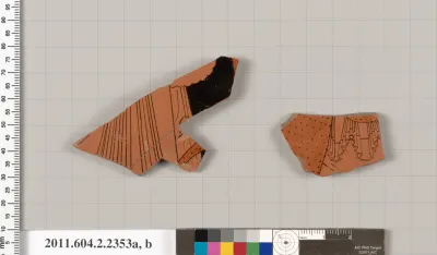 Terracotta fragments of a pot; glazed on the inside